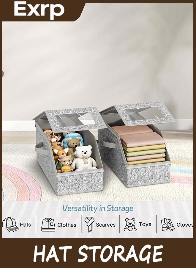 Exrp Stackable Hat Storage for Baseball Caps, Holds up to 12 Caps Hat Organizer for Closet, Sturdy Snapback Boxes for Men with Cardboard - Image 5
