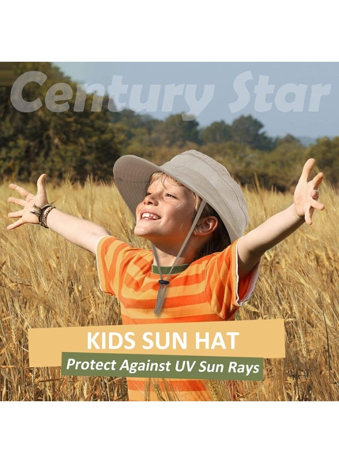 Generic Kids Sun Hat, Boys Sun Hat Girls Beach Hat UPF 50+ Outdoor Kids Bucket Hat Wide Brim Kids Fishing Safari Hat Wide Brim Beach Hats Sun Hat - Image 4