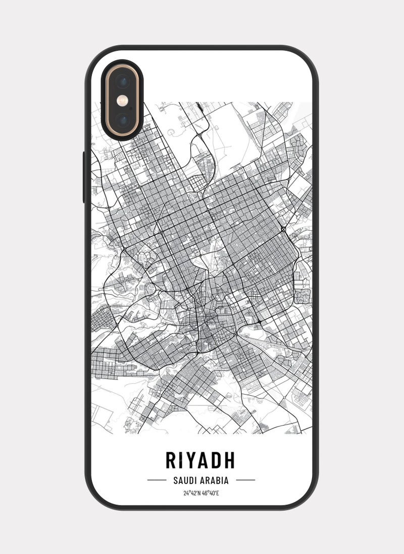 بكسلات كفر ايفون اكس ماكس خريطة الرياض ابيض - Image 1