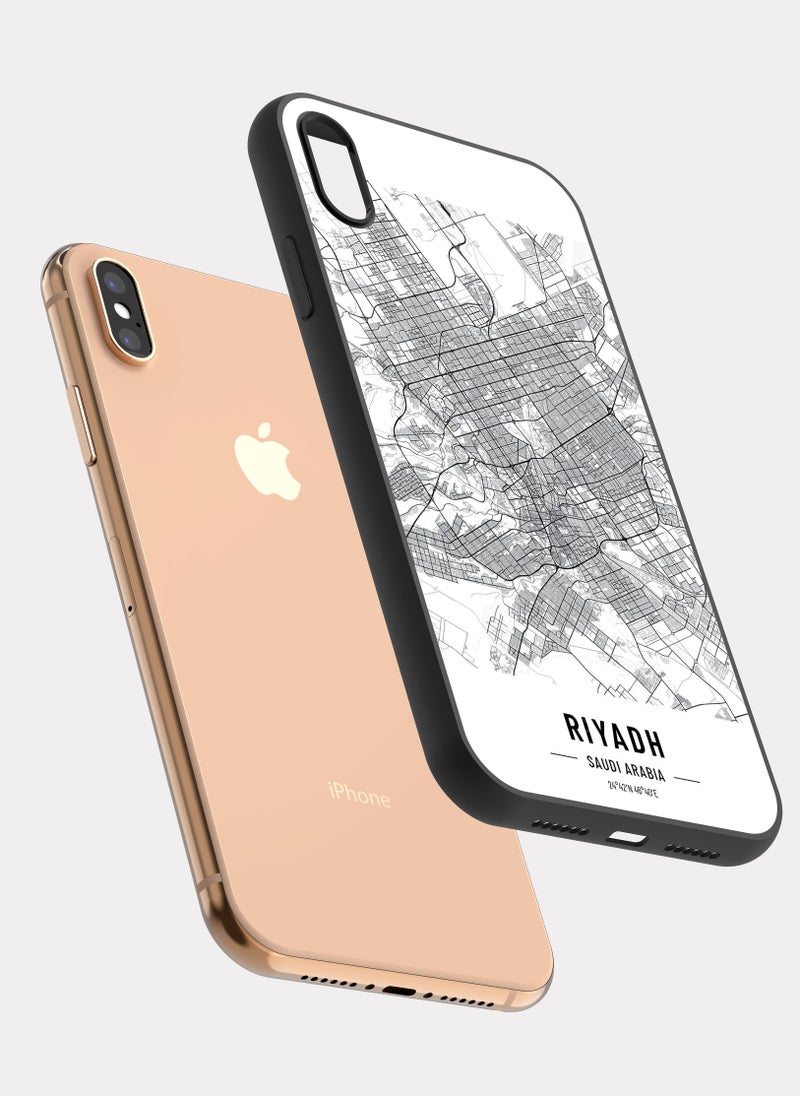 بكسلات كفر ايفون اكس ماكس خريطة الرياض ابيض - Image 2