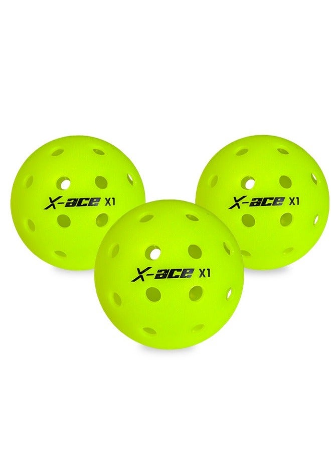 كرات البيكلبول الخارجية الرياضية X-40 - الكرة الرسمية لبيكلبول الولايات المتحدة، جولة APP + بطولة الولايات المتحدة للبيكلبول - 3 عبوات من دلو البيكلبول، أصفر عالي الوضوح من كرات البيكلبول التنظيمية - Image 1