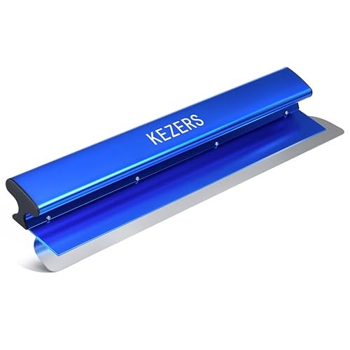 KEZERS 22" /55 cm Skimming Blade, 0.3mm Stainless Steel Blade, Smoothing & Knockdown Drywall Knife, Extruded Aluminum, Durable Wall-Board, High-Impact End Caps - Image 1