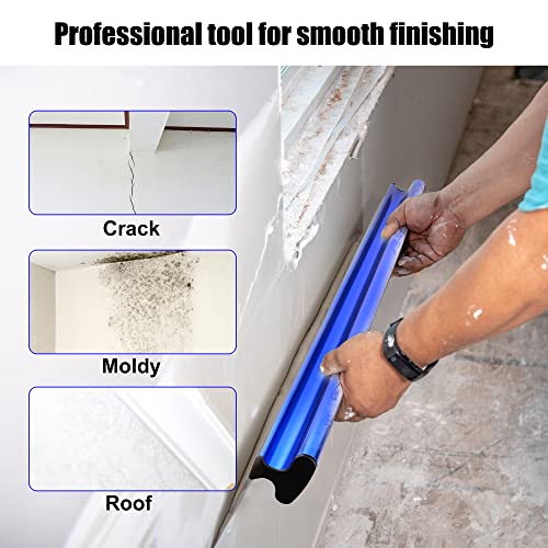 KEZERS 22" /55 cm Skimming Blade, 0.3mm Stainless Steel Blade, Smoothing & Knockdown Drywall Knife, Extruded Aluminum, Durable Wall-Board, High-Impact End Caps - Image 3