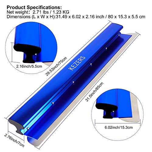 KEZERS 22" /55 cm Skimming Blade, 0.3mm Stainless Steel Blade, Smoothing & Knockdown Drywall Knife, Extruded Aluminum, Durable Wall-Board, High-Impact End Caps - Image 4