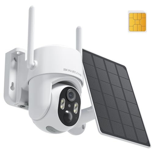 HOSAFE.COM HOSAFECOM 4G LTE Cellular Security Camera No Internet Needed2K Solar No WiFi Security Camera Outdoor Wireless with SIM Card Jobsite 360 Live View Motion Detection Free Cloud StorageNeed Apply - Image 1