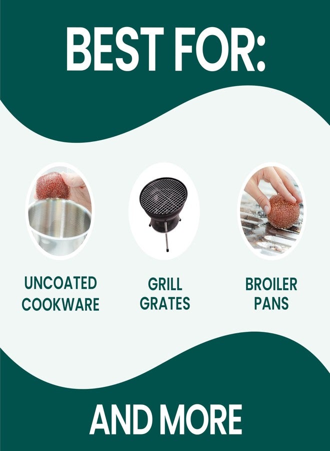 Scotch Brite Scotch-Brite Copper Coated Scrubbers, Scouring Pads for Cleaning Tough Baked-On Messes, Metal Scrubbers for Cleaning Dishes, 3 Scrub Pads - Image 4