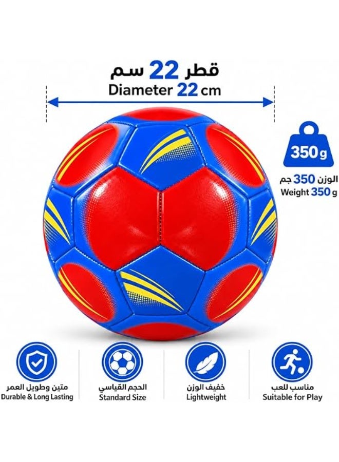 First Choice كرة قدم احترافية للتدريب والمباريات، تصميم كلاسيكي، متينة، عالية الأداء، جلد بولي يوريثان مقاوم للماء - Image 2
