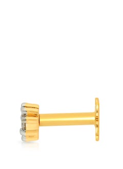 Malabar Gold and Diamonds دبوس أنف من الألماس الأصفر النقي 18 قيراطًا 750 درجة نقاء MNGNNP0290YVS-G للنساء  - Image 3