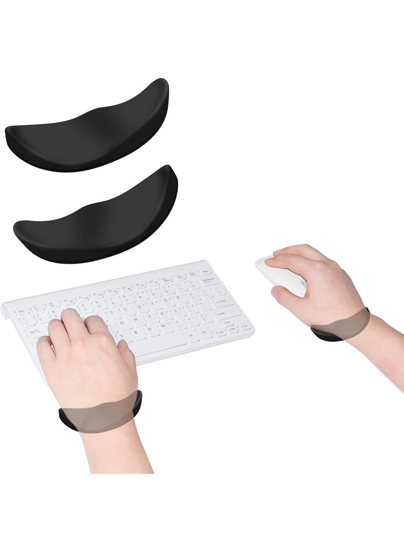 Left-Handed and Right-Handed Truly Ergonomic Wrist Rest for Mouse and Keyboard, Carpal Tunnel Support, Pain Relief, Anti-Fatigue, Easy Glide, Office Computer Laptop Gaming (Left+Right) - Image 1