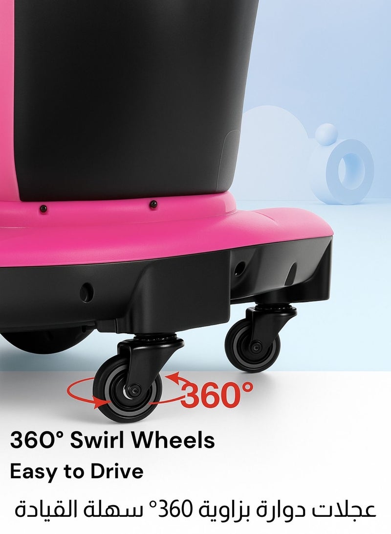 Zaprus Kids Electric 4-Wheel Scooter with 360° Rotation, LED Lights, Built-In Music, Dual Motors, Rechargeable 6V Battery – Stable Ride-On Car for Boys & Girls (Ages 2–8, Up to 50kg) - Image 5