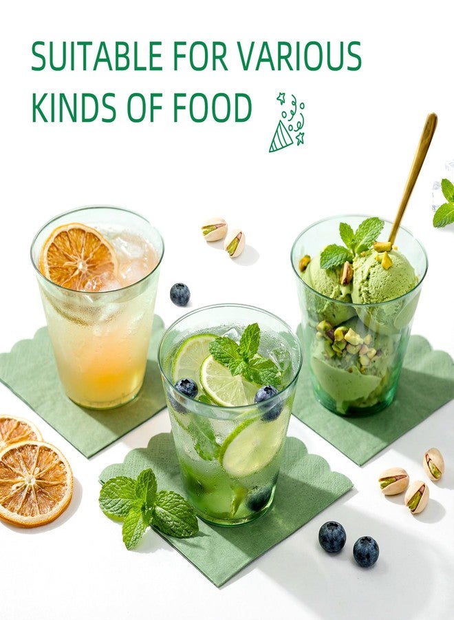 N9R 50PCS 9 oz Green Plastic Cups for Cold Beverages, Disposable Plastic Cups Tumblers, Heavy Duty Cocktail Cup for Parties, Weedings, Events and Gatherings - Image 5