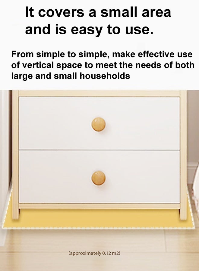 فاشون هوم خزانة كتب بتصميم عصري متعدد الأغراض من 6 طبقات وأرفف مفتوحة مع أدراج تخزين وطاولة جانبية طويلة وطاولة جانبية خشبية لغرفة النوم وطاولة جانبية مع رف تخزين من جذوع الأشجار 40 × 30 × 160 سم - Image 4