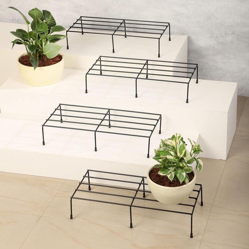 FUNTEREST Planter Stands For Living Room Gamla Stand For Plants Planters For Balcony Indoor & Outdoor Metal for Home & Garden Decorations (Size- 22 Inch, 55X18X10 Cm) (Pack of 4) - Image 1