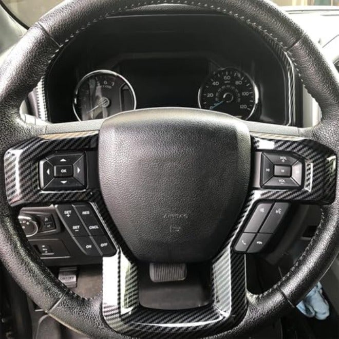 Keptrim for F-150 ABS Carbon Fiber Steering Wheel Cover Trim for 2015 2016 2017 2018 2019 2020 Ford F150, for 2017-2022 F250 F350, for 2018-2021 Ford  Expedition - Image 4