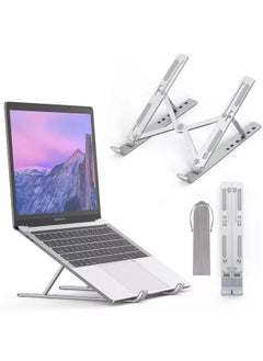 Generic 7-Level Adjustable Aluminum Alloy Foldable Laptop Stand Silver  - Image 1
