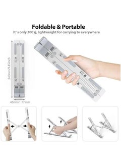 Generic 7-Level Adjustable Aluminum Alloy Foldable Laptop Stand Silver  - Image 2