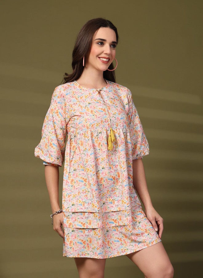Rue Collection Floral Print A-Line Dress for Women - Image 4