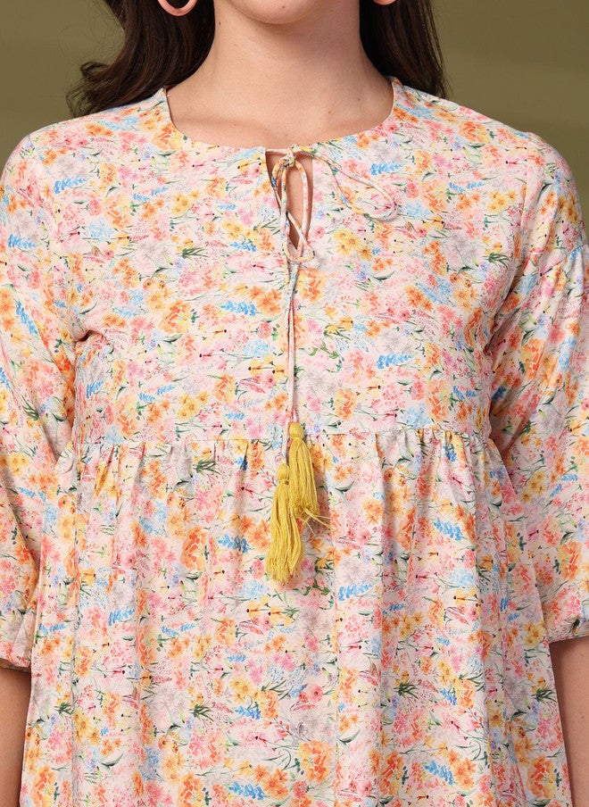 Rue Collection Floral Print A-Line Dress for Women - Image 3