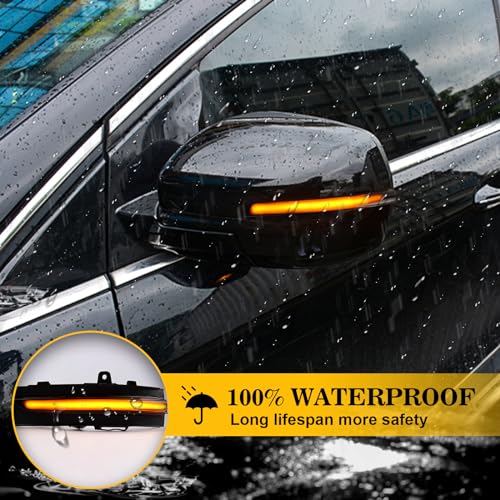 doiplent [2pcs] Side Mirror Sequential Turn Signal Lights for 2015 2016 2017 2018 Ford Edge Assemely-Smoked Lens FT4B13B382AA FT4B13B381AA - Image 4