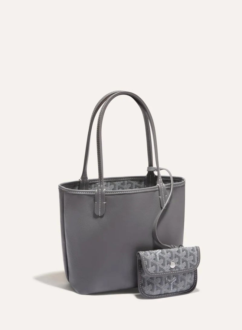 Women's Reversible Fashion Tote Handbag with Detachable Small Pouch – Stylish, Casual, and Versatile for Everyday Use - Image 2