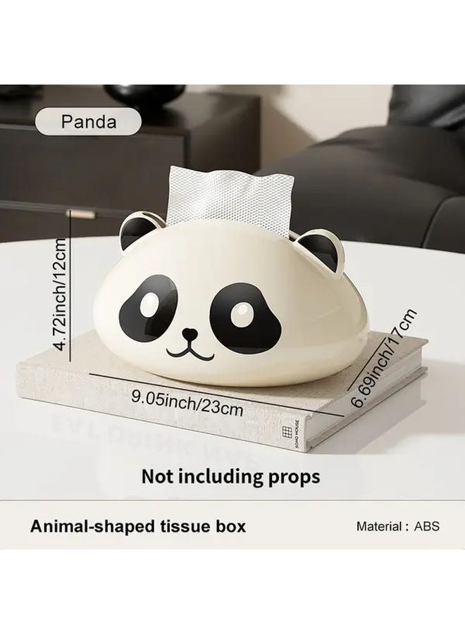 صندوق المناديل المغناطيسي بتصميم الباندا، سعة كبيرة، باللونين الأبيض والذهبي الحديثين - Image 1