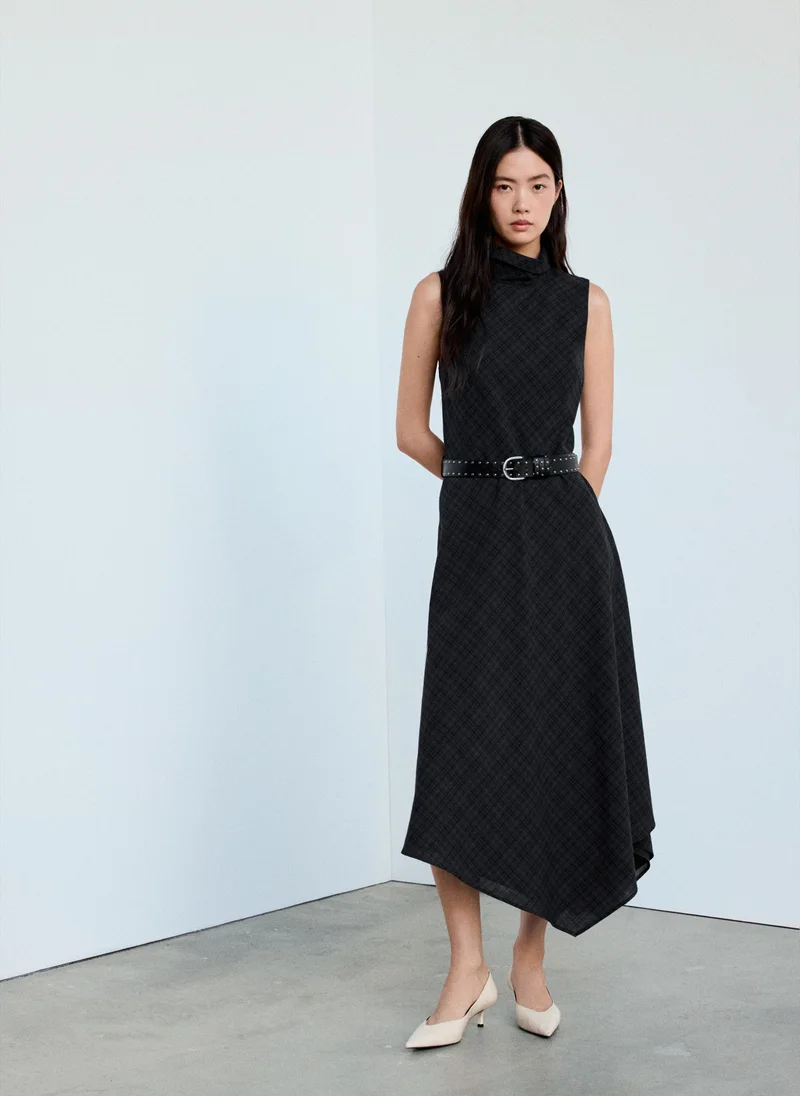 Check Belt Dress