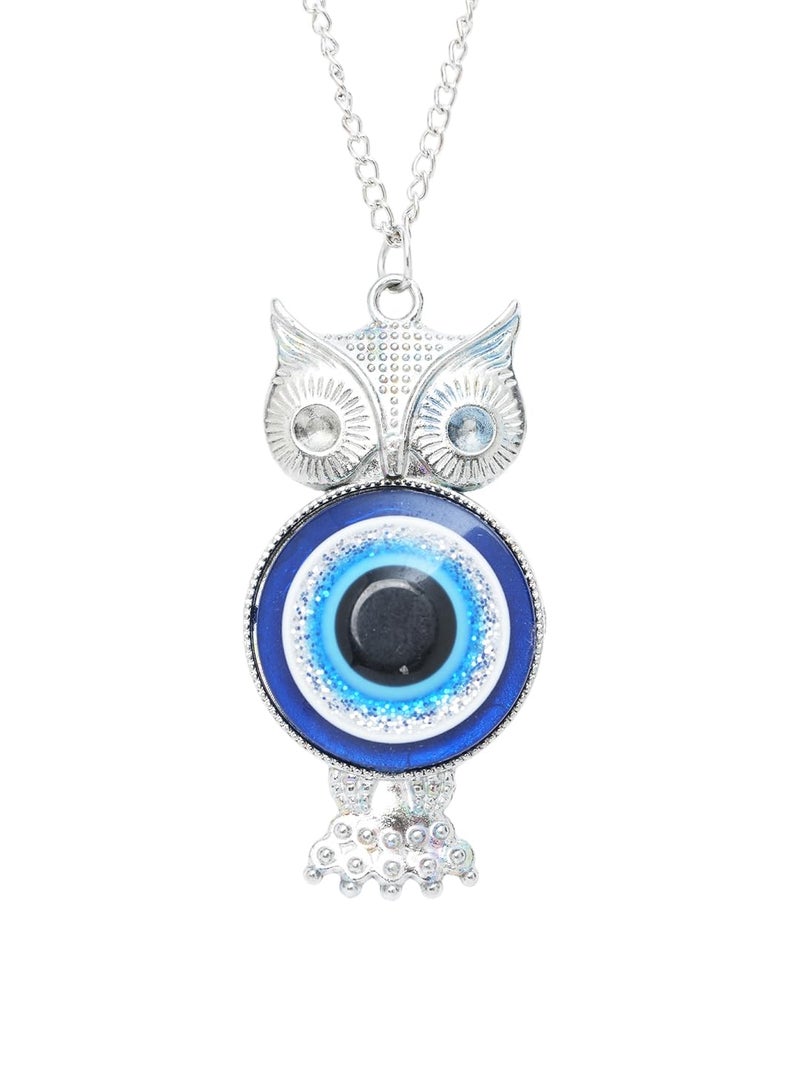 STYOLLO Oxidised Silver Metal Evil Eye Protector Necklace Pendant Set For Women & Girls Stylish | Women's Necklaces Silver Fashion Jewellery Sets | Fancy Girls' Chains & Necklace- Set of 1 - Image 1