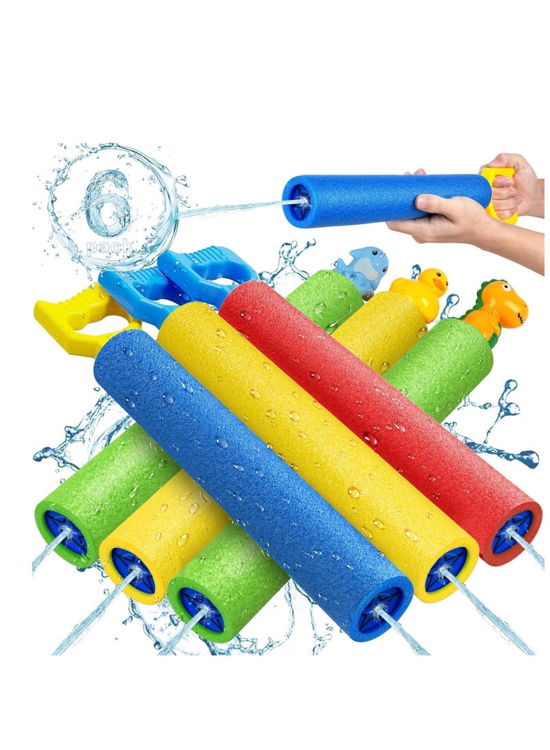 Excefore Water Pistols, 6 Pack Super Water Soaker Blaster Squirt Pistols 40 Ft Water Shooter Swimming Pool Beach Summer Party Outdoor Water Game Fighting Toys for Kids Boys Girls - Image 1