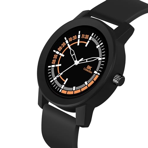 IIK COLLECTION Watches For Men Round Numerical Dial Men Watch With Silicon Strap Long Battery Life Stainless Steel Bracelet Black Chain For Boys. - Analogue - Image 4