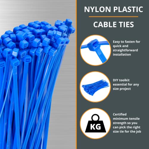 GTSE 12 Inch Blue Zip Ties, 100 Pack, 40lb Strength, UV Resistant Long Nylon Cable Ties, Self-Locking 12" Tie Wraps - Image 4