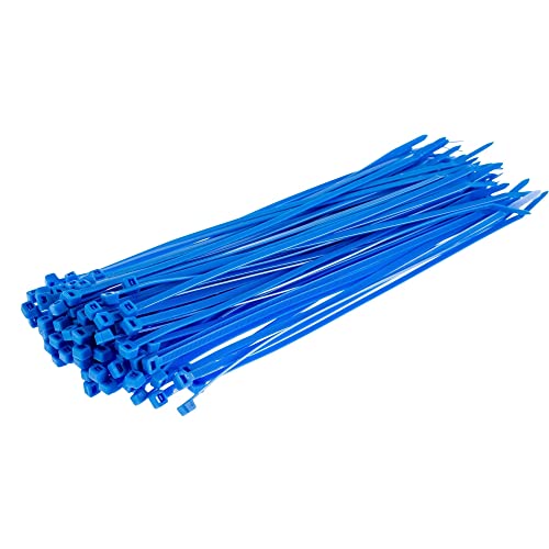 GTSE 12 Inch Blue Zip Ties, 100 Pack, 40lb Strength, UV Resistant Long Nylon Cable Ties, Self-Locking 12" Tie Wraps - Image 1