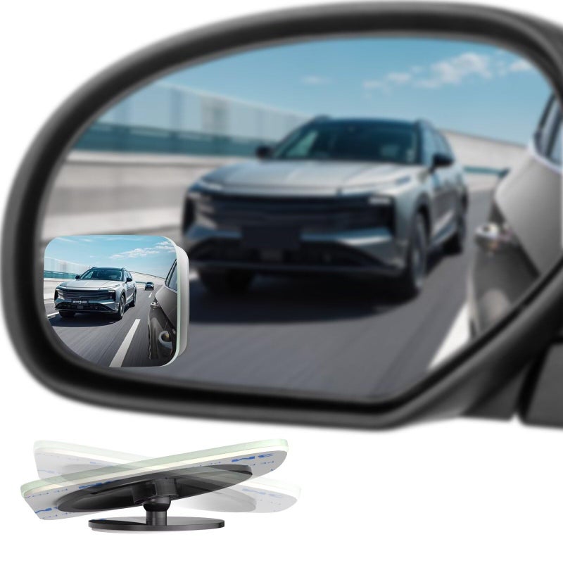 BFXM Blind Spot Mirrors 2 Pack, Frameless Side Mirror Blindspot Convex HD Glass Car Accessories, Side View Mirror Blindspot with Wide Angle Adjustable Stick for Car SUV and Trucks - Image 1