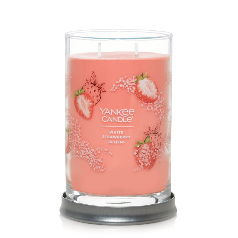 YANKEE CANDLE Yankee Candle White Strawberry Bellini Scented Signature 20oz Large Tumbler 2Wick Candle Over 60 Hours of Burn Time