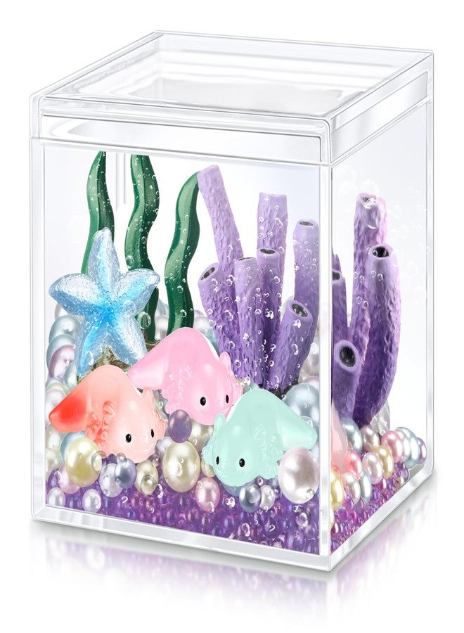 Vertintong Axolotl DIY Tank Axolotl Craft with 3 Pcs Mini Axolotl Figures Axolotl Beads Axolotl Gift Set Axolotl Charms 3.2″ Acrylic Tank(Macaron Color,Stylish) - Image 1