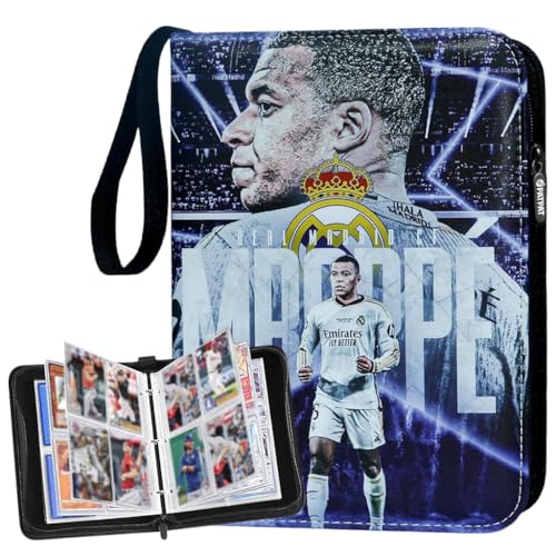 PATPAT® 400 Pockets Soccer Cards Binder Fly Emirates Cover Star Cards Storage Bag Waterproof PU Cover Zipper Card Organzier Holder Multi Purpose Card Organizer for Game Trade,Collectible - Image 1