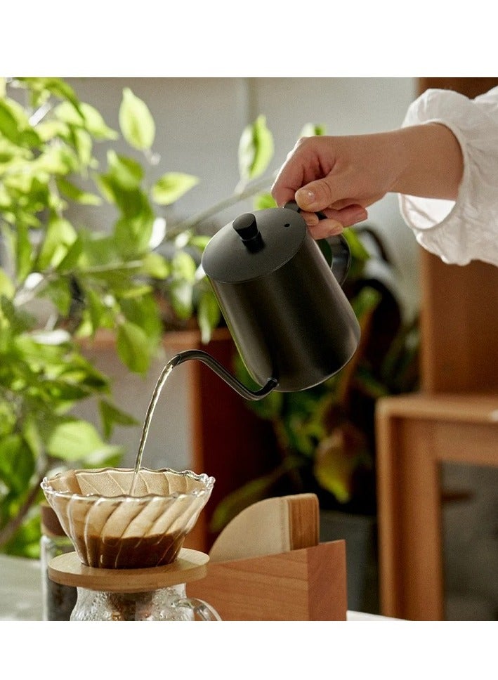 OMRAN CART Pour Over Kettle, Black, Stainless Steel, Gooseneck Spout, 600ml Capacity, Precise Control for V60 Pouring, Ideal for V60 Coffee Stations - Image 2