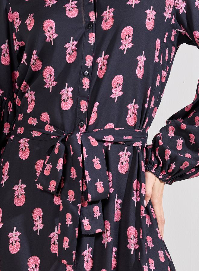 Styli Printed Tie-Waist Dress  - Image 3