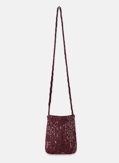 Nautinati Nautinati Girls' Sequin Mesh Knee Length Party Frock with Sling Bag  - Image 5