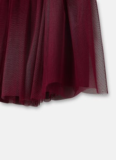 Nautinati Nautinati Girls' Sequin Mesh Knee Length Party Frock with Sling Bag  - Image 4