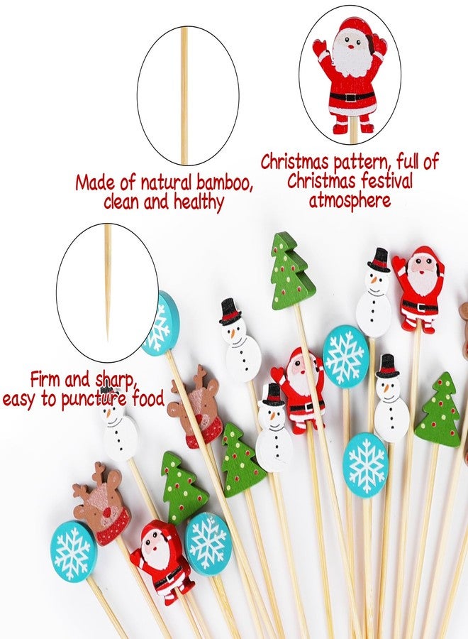 LOKIPA 150PCS Christmas Cocktail Picks, Christmas Cocktail Toothpicks for Appetizers Christmas Cocktail Sticks for Christmas Party Decoration (4.72 Inch) - Image 3