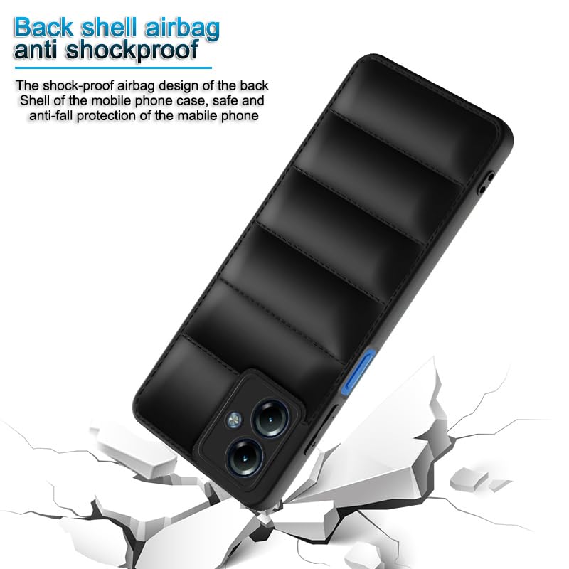 Plus Puffer Case Camera Protection Soft Back Cover for Motorola Moto G14 - Black - Image 4