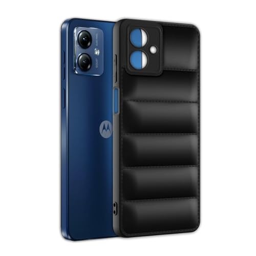 Plus Puffer Case Camera Protection Soft Back Cover for Motorola Moto G14 - Black - Image 3