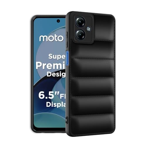 Plus Puffer Case Camera Protection Soft Back Cover for Motorola Moto G14 - Black - Image 2