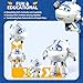 Super Wings 5 Inch Transformable Toys Astra Transforming from Jet to Bot with Real Mobile Wheels Airplane Toy Birthday Party Supplies for Preschool Boys Girls Age 3 White - Image 4
