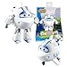 Super Wings 5 Inch Transformable Toys Astra Transforming from Jet to Bot with Real Mobile Wheels Airplane Toy Birthday Party Supplies for Preschool Boys Girls Age 3 White - Image 2