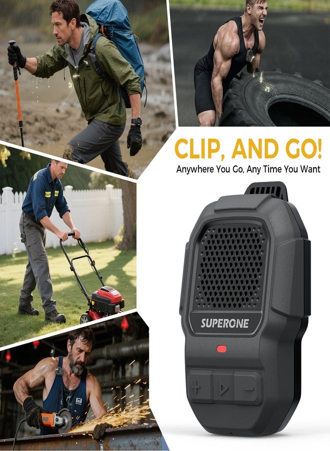 SUPERONE Wearable Bluetooth Speaker Clip-On【15H Longer Playtime & Higher Volume】 Portable Jobsite Pro Clip on Speakers, Built-in Mic for Hands-Free Calls, Waterproof Mini Wireless Running Speaker - Image 3