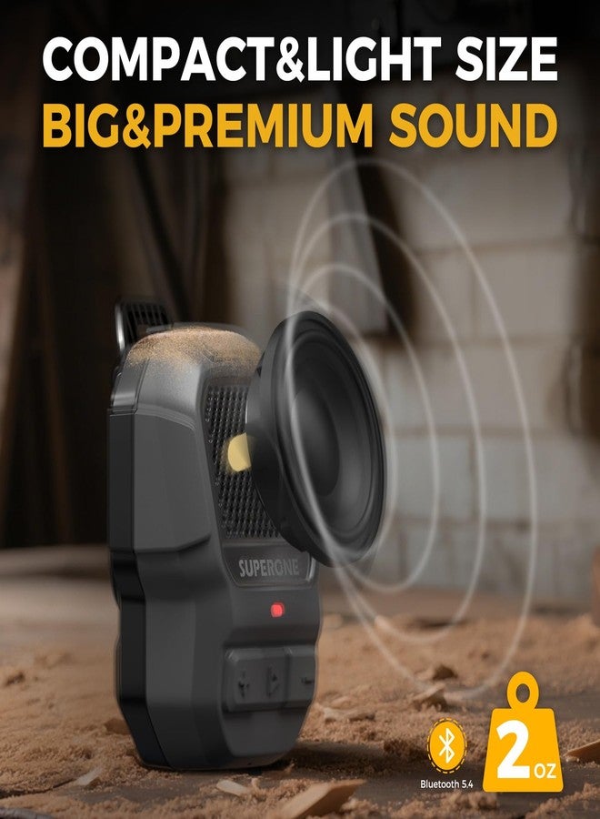 SUPERONE Wearable Bluetooth Speaker Clip-On【15H Longer Playtime & Higher Volume】 Portable Jobsite Pro Clip on Speakers, Built-in Mic for Hands-Free Calls, Waterproof Mini Wireless Running Speaker - Image 4
