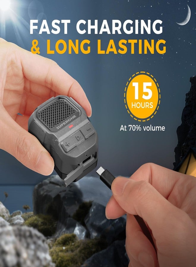 SUPERONE Wearable Bluetooth Speaker Clip-On【15H Longer Playtime & Higher Volume】 Portable Jobsite Pro Clip on Speakers, Built-in Mic for Hands-Free Calls, Waterproof Mini Wireless Running Speaker - Image 5