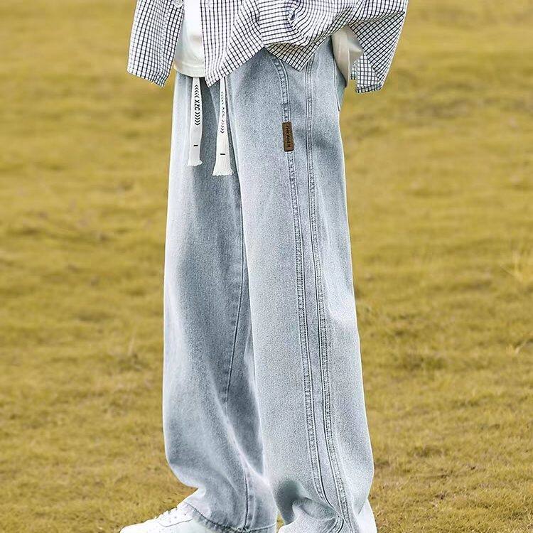 Boys Jeans Straight Loose Wide Leg Casual Pants - Image 1
