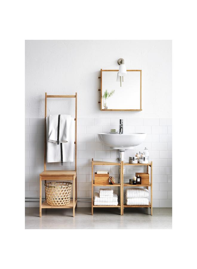 erorex Wash-basin/corner shelf, bamboo, 34x60 cm - Image 3